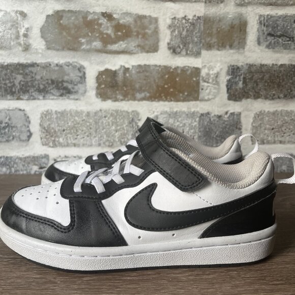 Nike Court Borough Low Recraft “Panda” (Black/ White, Size 1Y) - Picture 2 of 6
